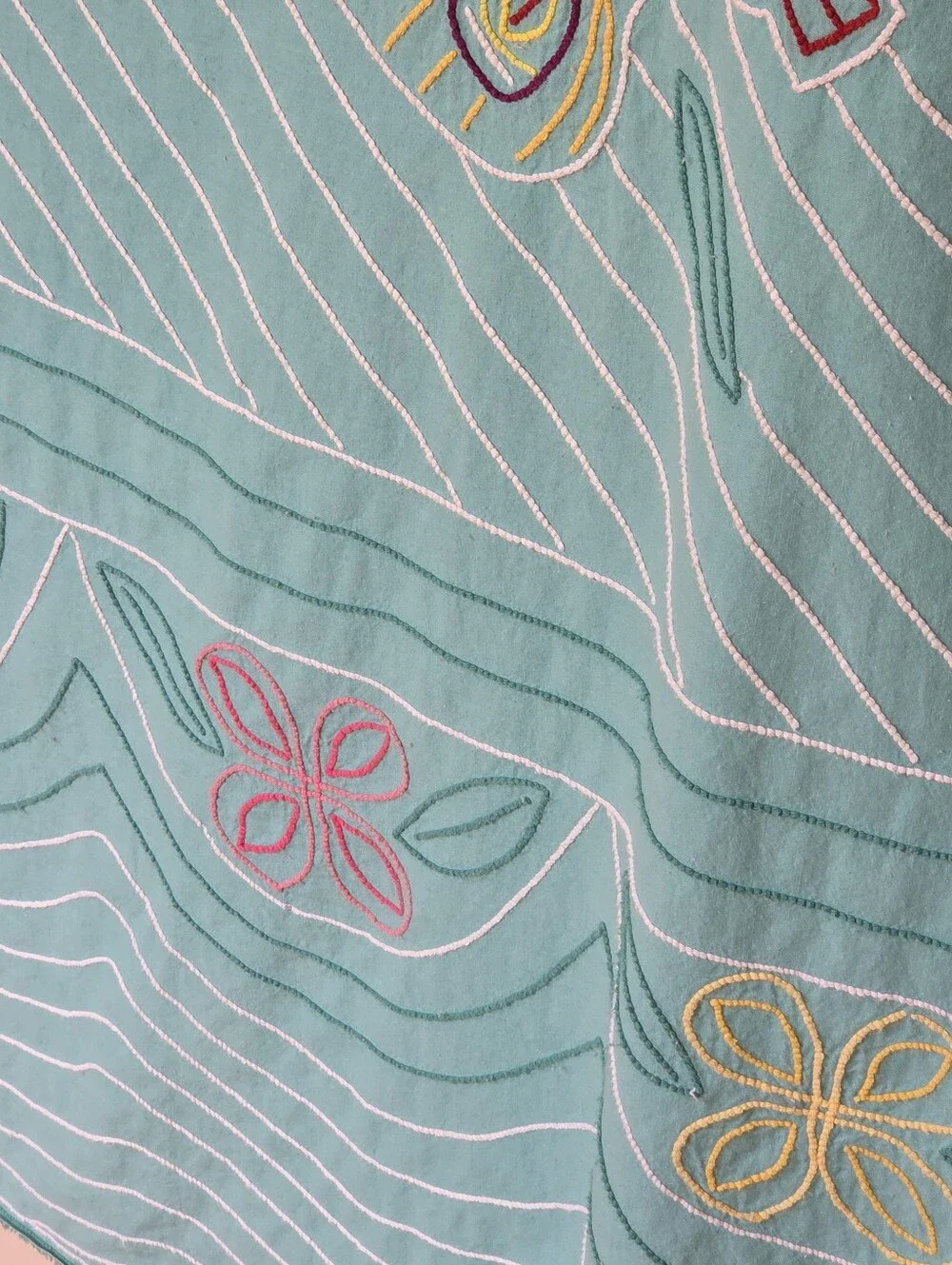 Vintage Chenille Peacock Bedspread 90